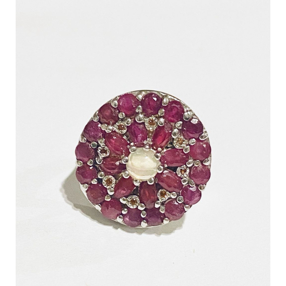 Natural gemstones with Opal Center Ring - Picture 7 of 8